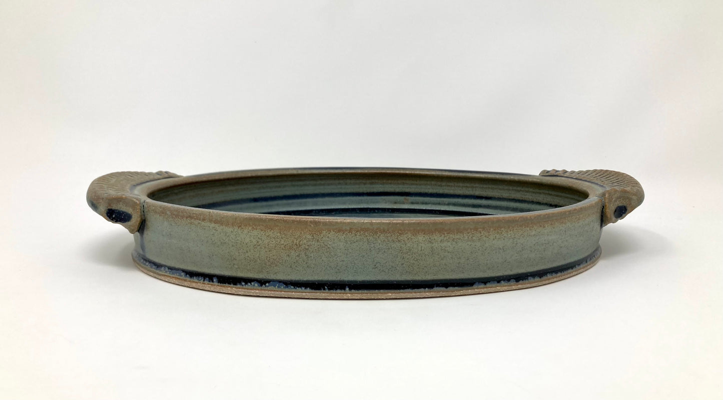Oval Serving Tray in Blue Ridge