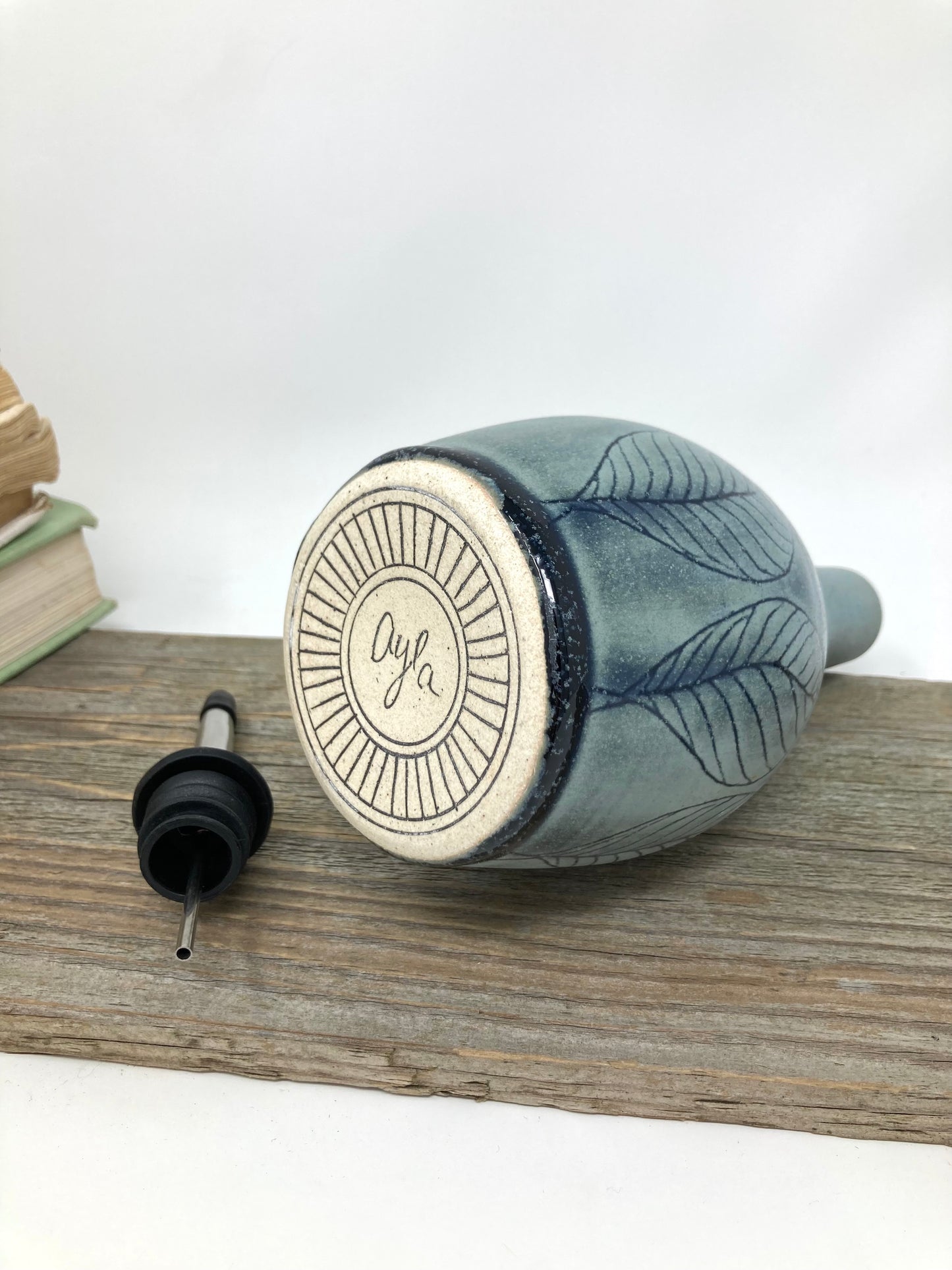 Leaf Oil Bottle in Blue Ridge