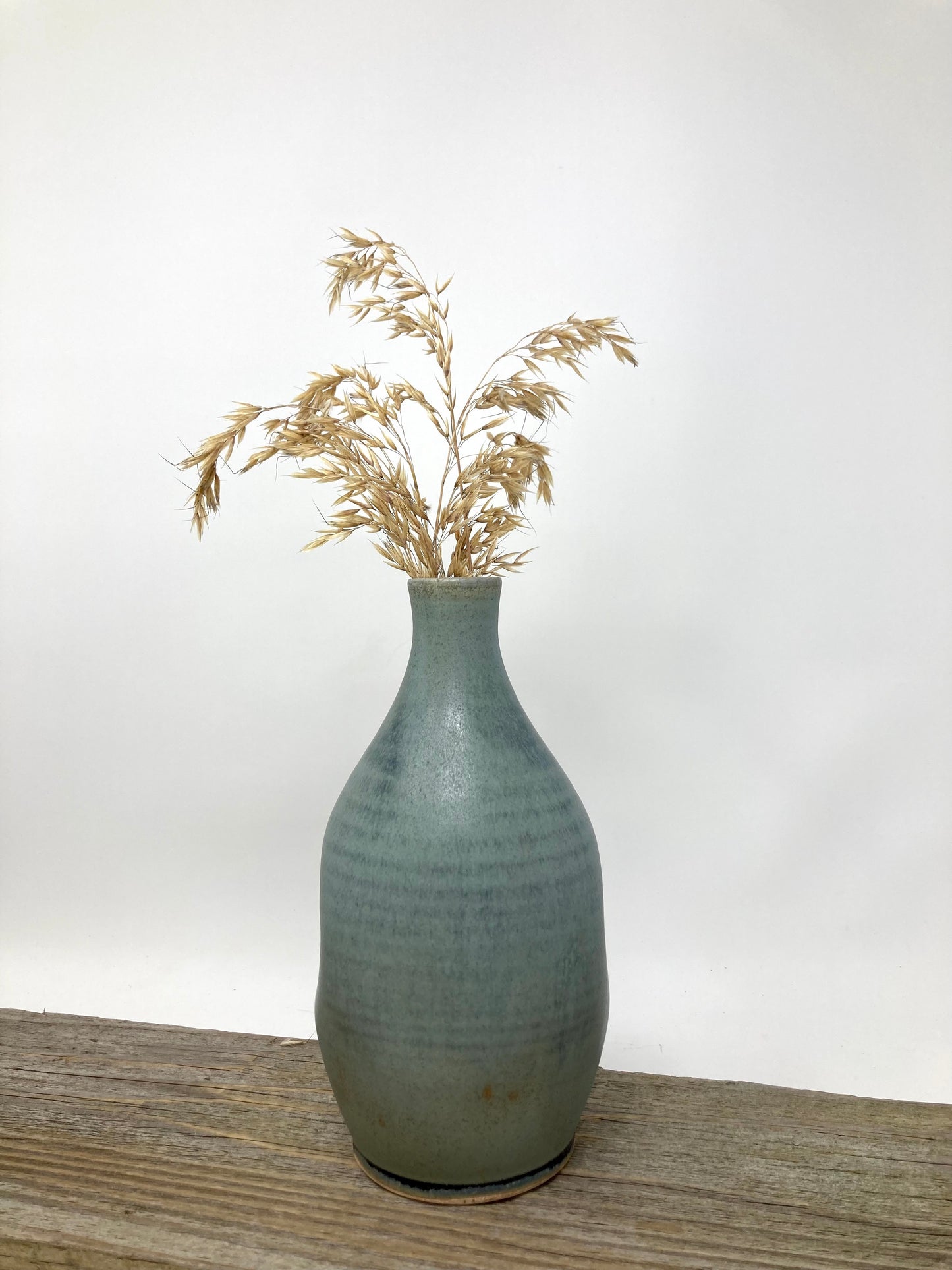 Dimpled Bottle Vase in Blue Ridge glaze