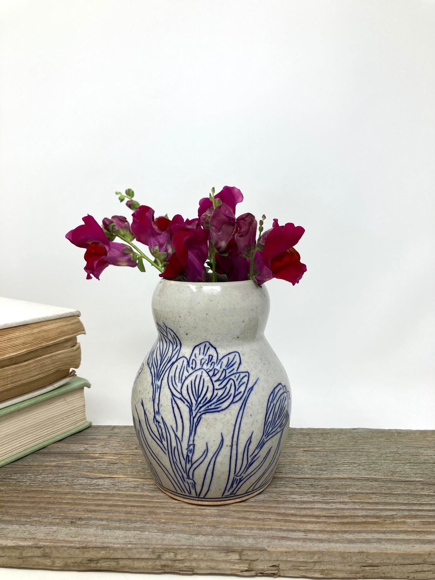 Crocus Flower Bud Vase in Blue and Gray #3