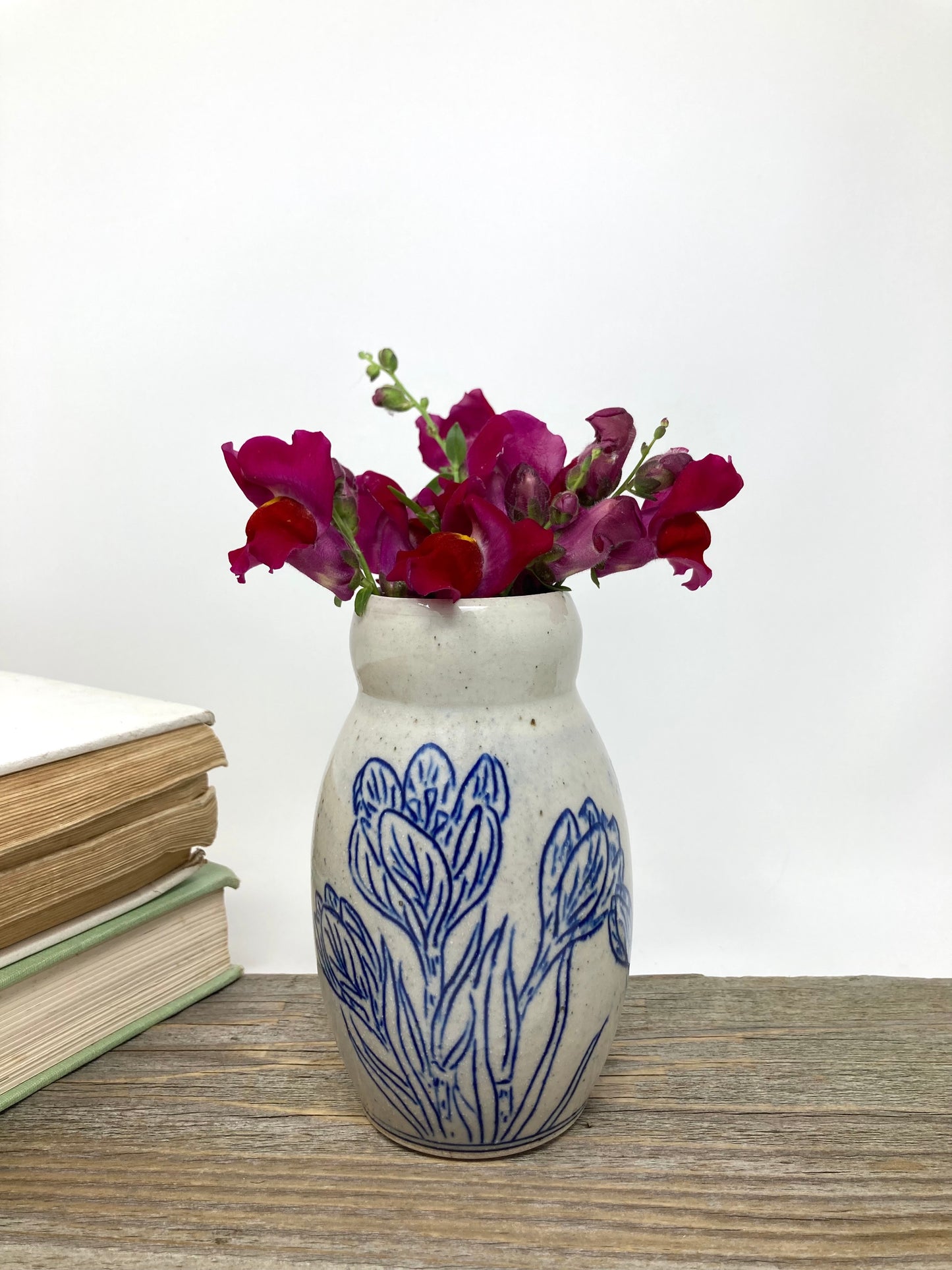 Crocus Flower Bud Vase in Blue and Gray #4