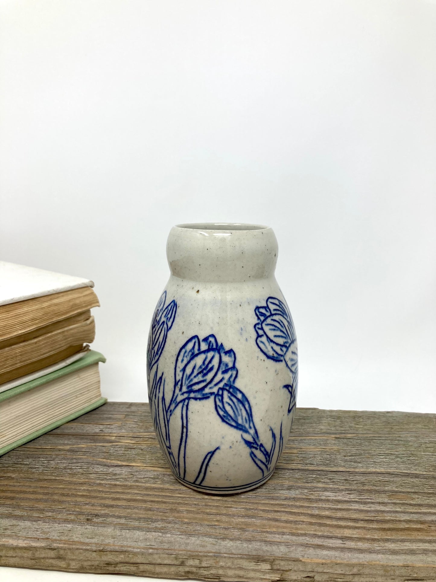 Crocus Flower Bud Vase in Blue and Gray #4