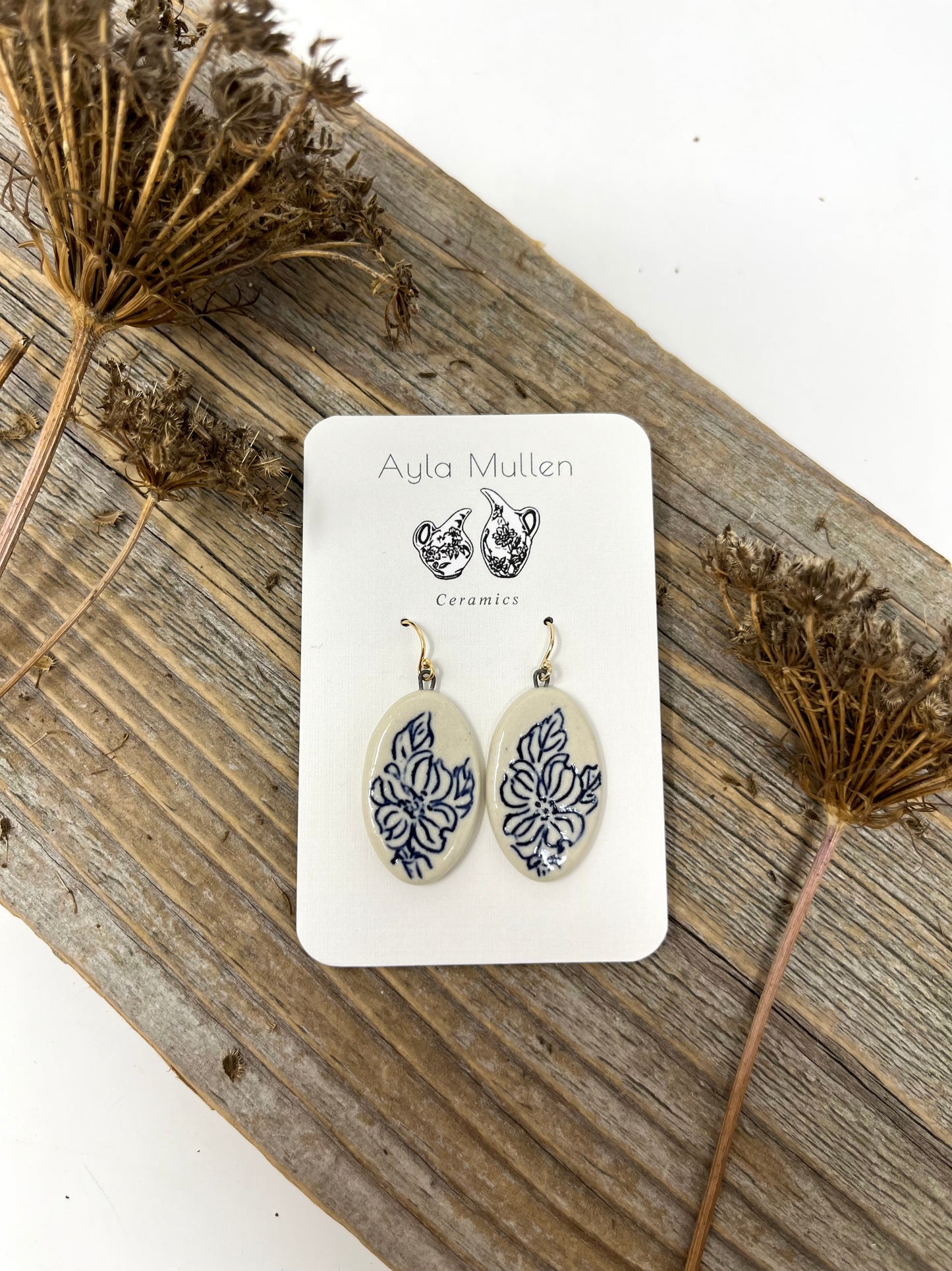 Oval Dogwood Earrings