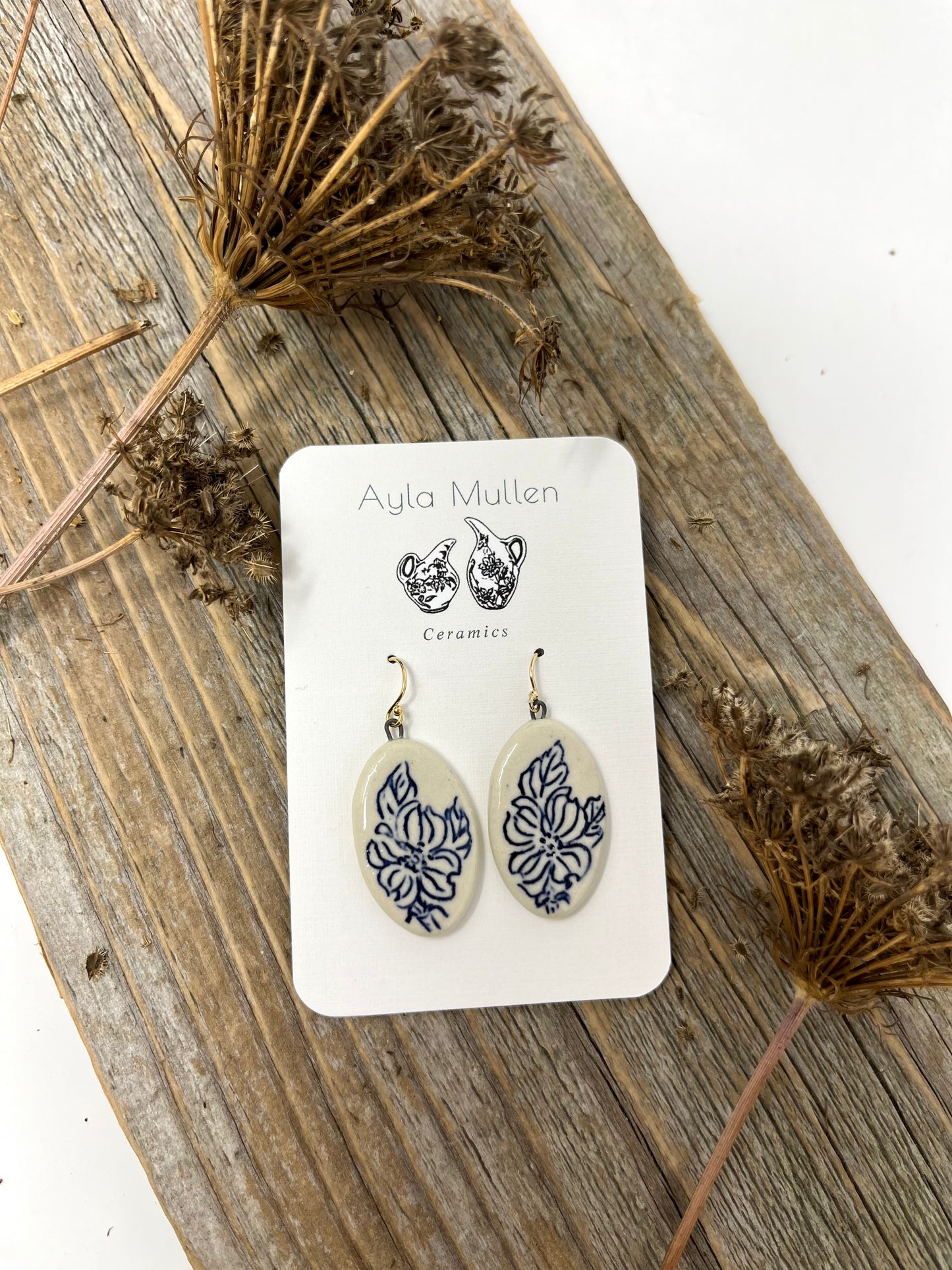 Oval Dogwood Earrings