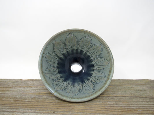 Macro Art Deco Arches Soup Bowl in Blue Ridge