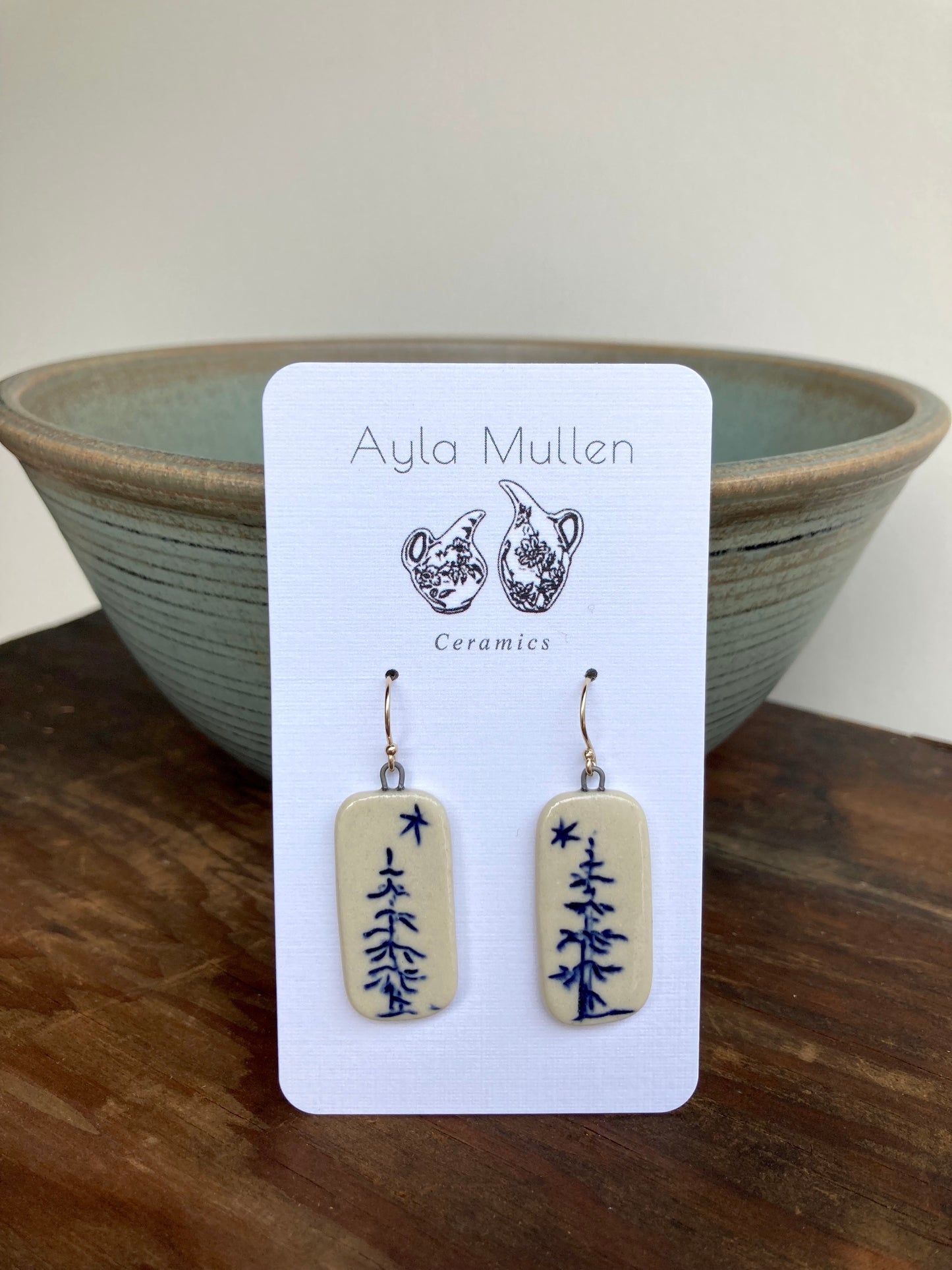 Trees in the Starlight Earrings, Cobalt Blue