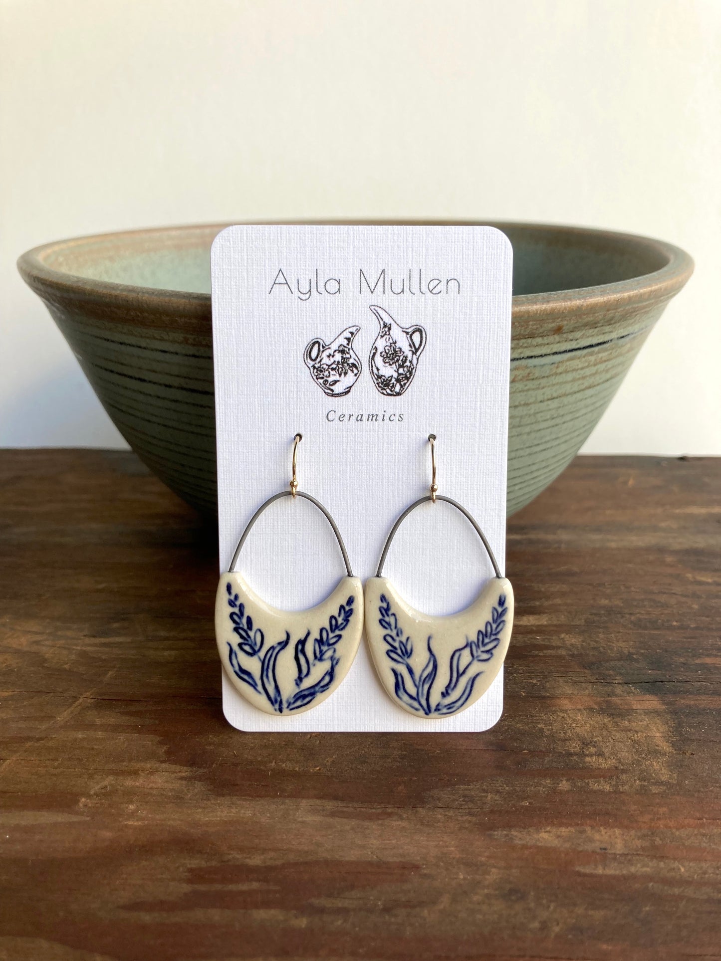 Wild Grass Arch Earrings, 14k Gold-filled