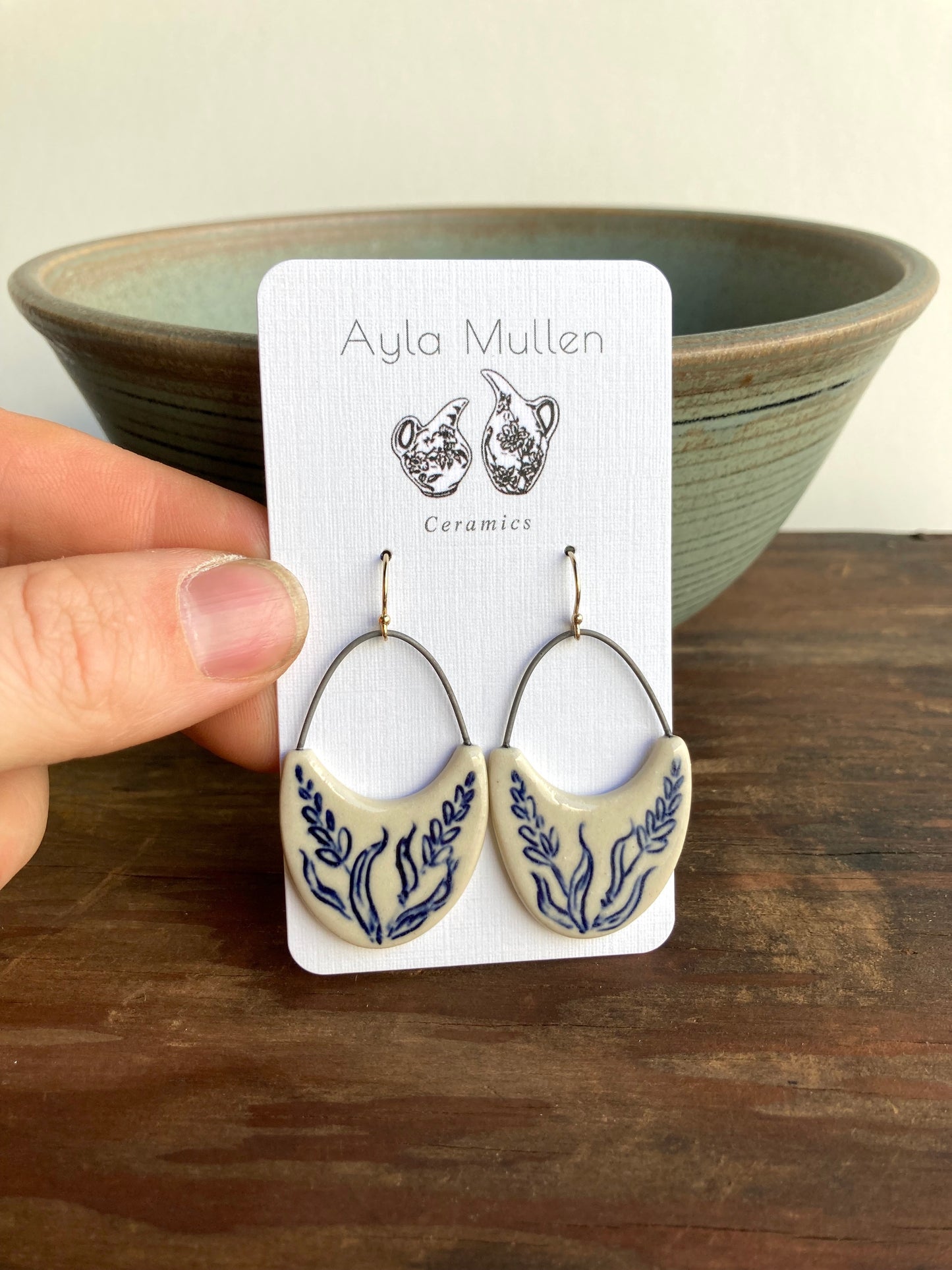 Wild Grass Arch Earrings, 14k Gold-filled