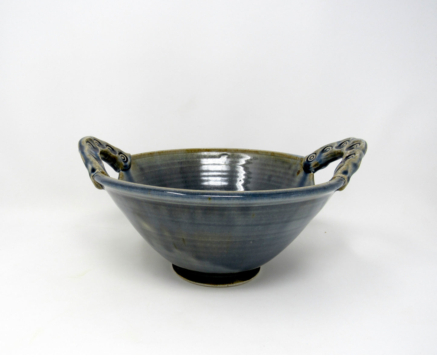 Handled Serving Bowl in Blue-Bronze