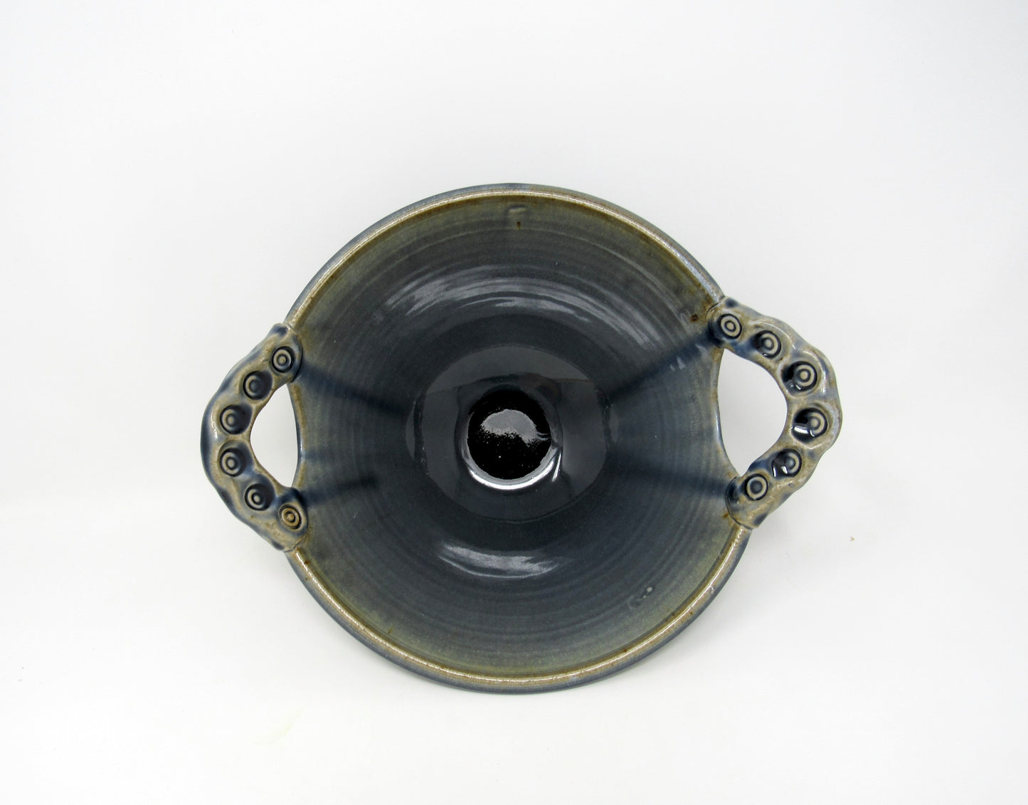 Handled Serving Bowl in Blue-Bronze