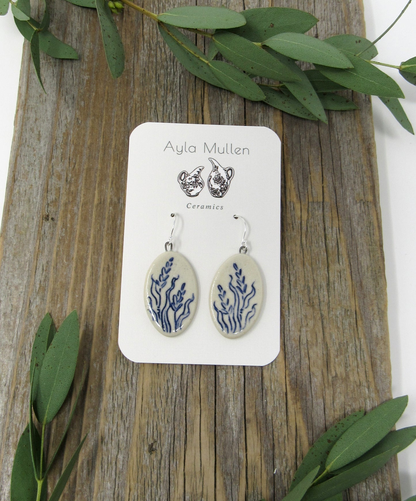Medium Oval Wild Grass Earrings