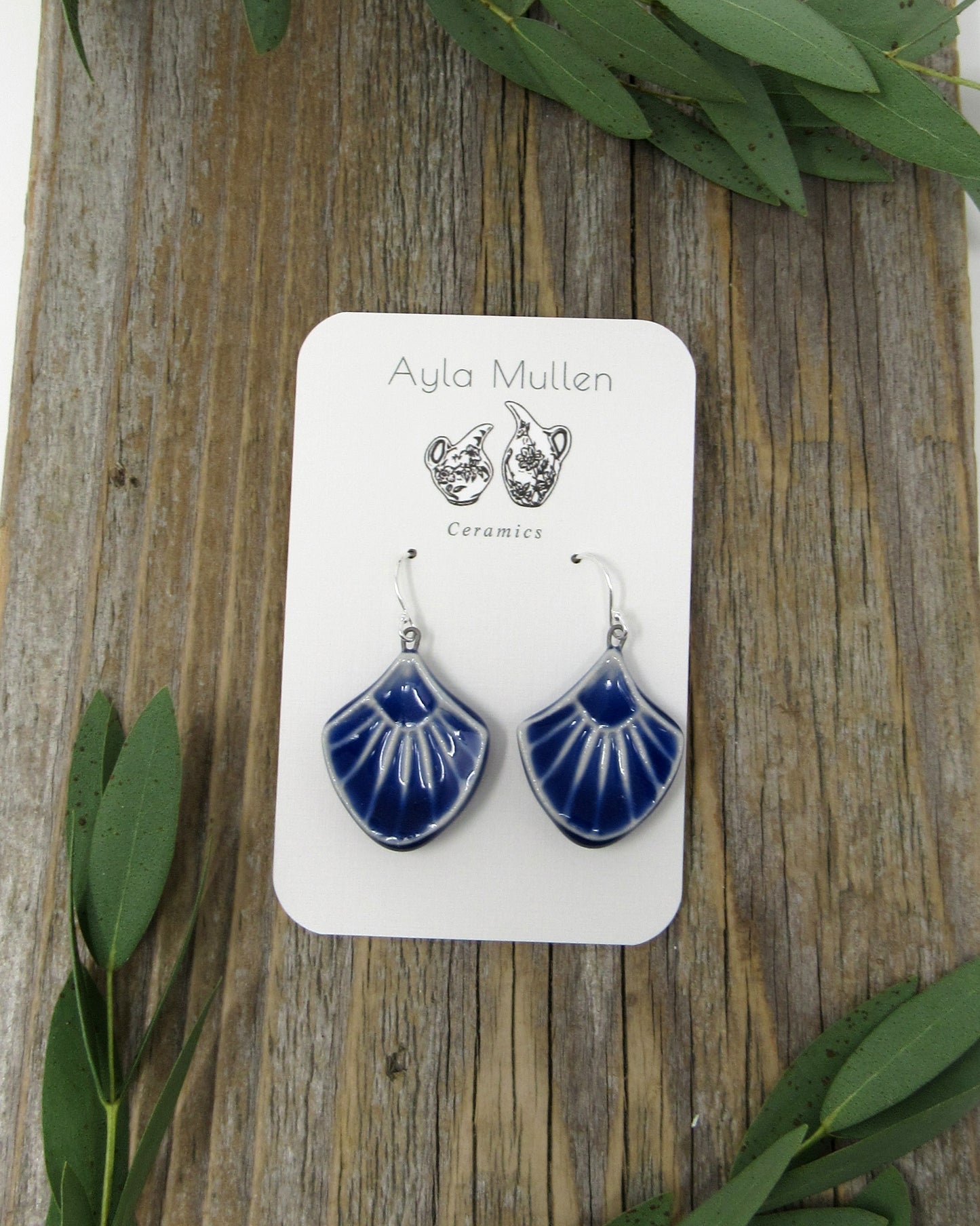 Cobalt Art Deco Arch Earrings