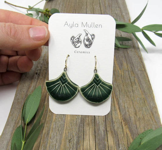 Emerald Green Art Deco Earrings