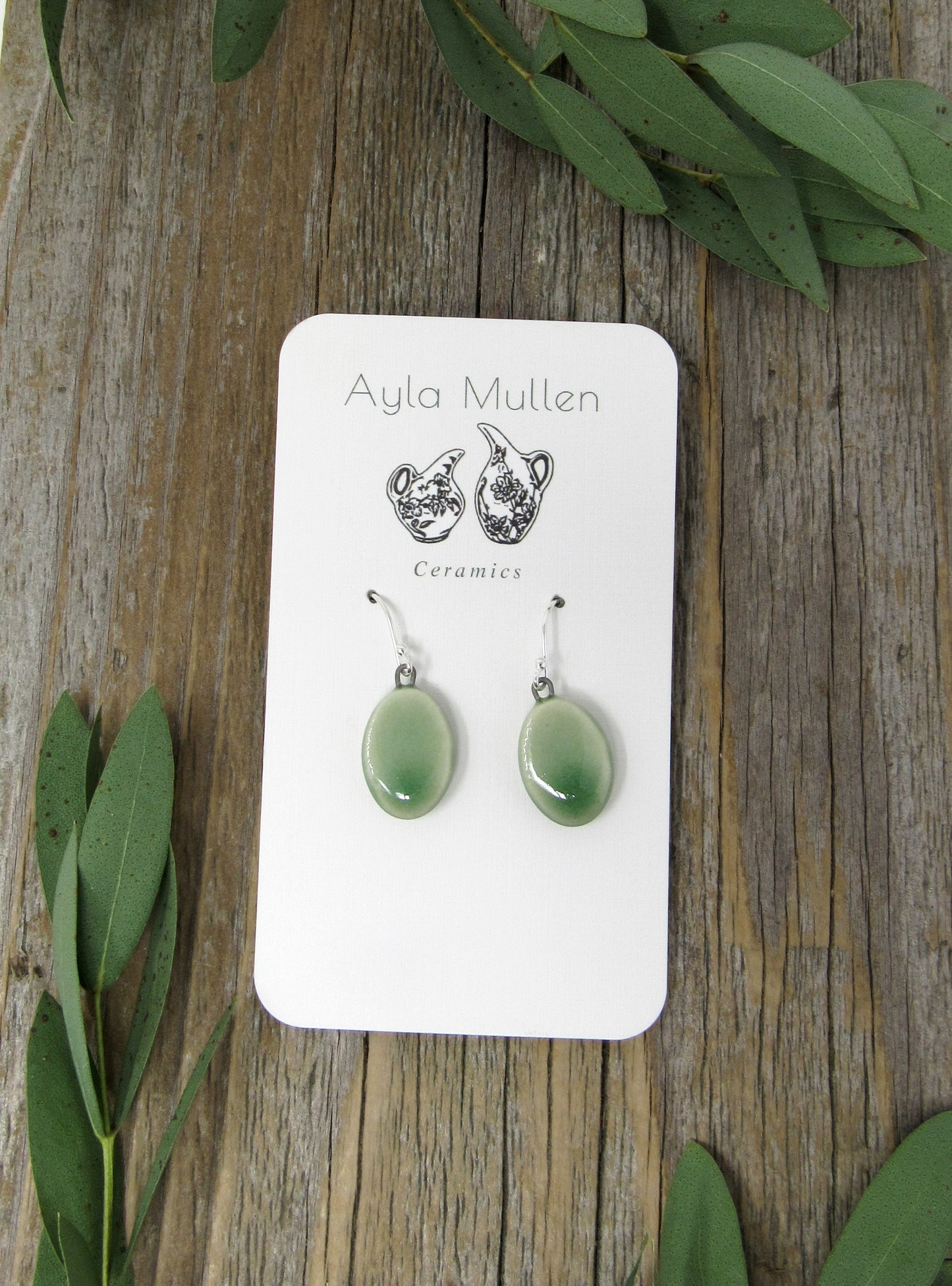 Oval Green Earrings