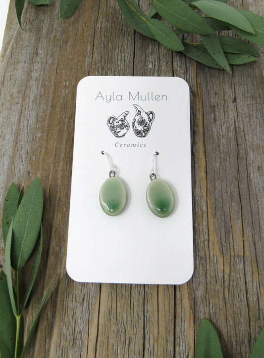 Oval Green Earrings