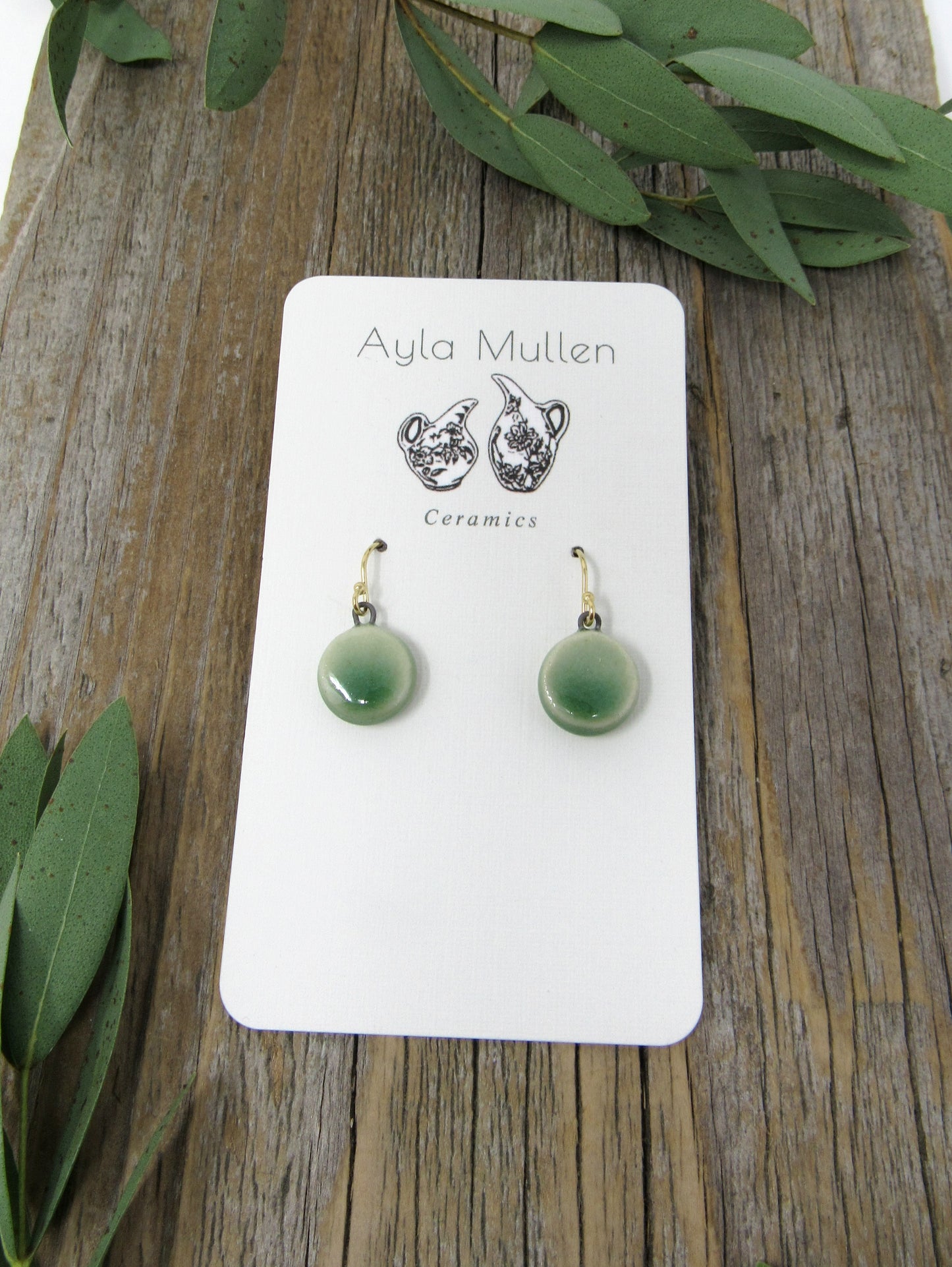 Round Green Earrings