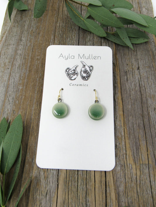 Round Green Earrings