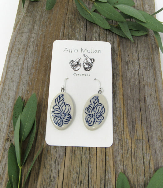 Oval Dogwood Earrings
