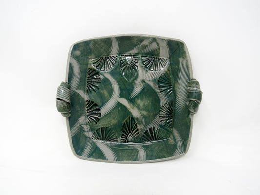 Square Tray with Slip Decoration