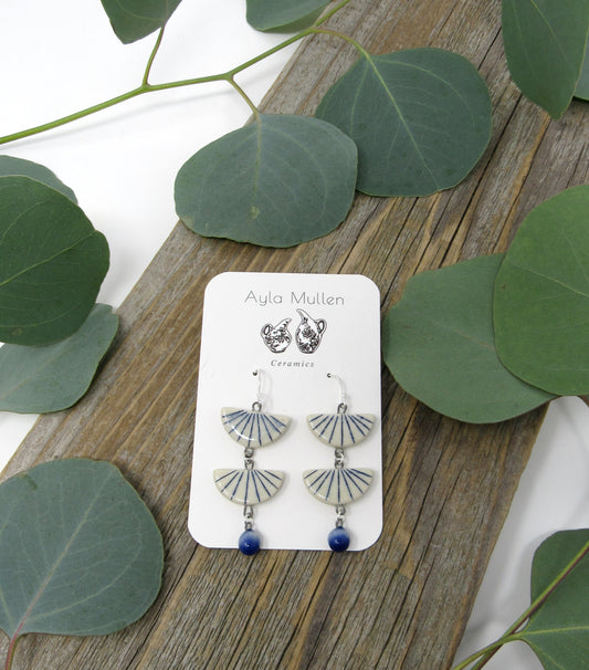 Two Tiered Art Deco Earrings with Dangles