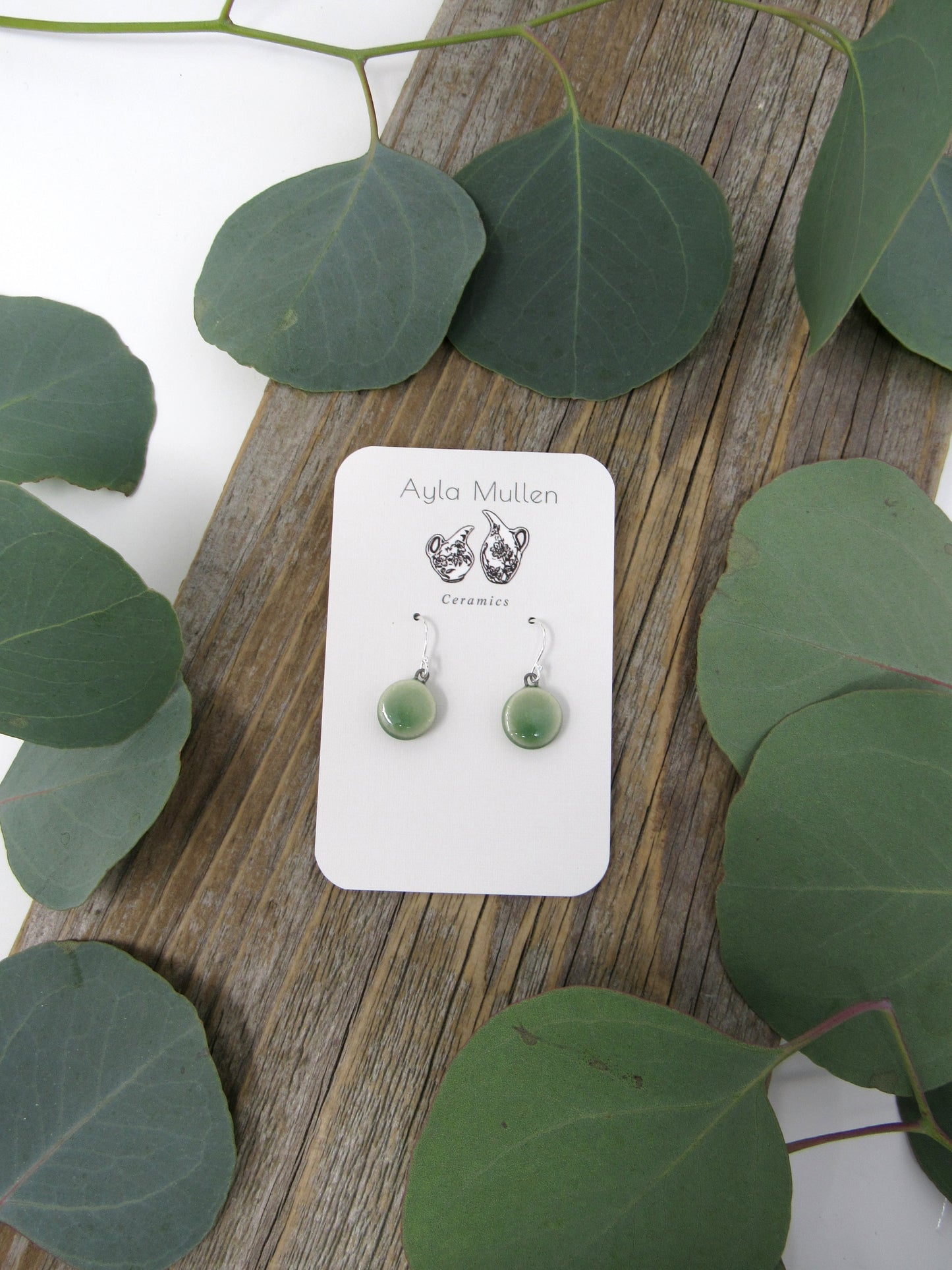 Round Green Earrings