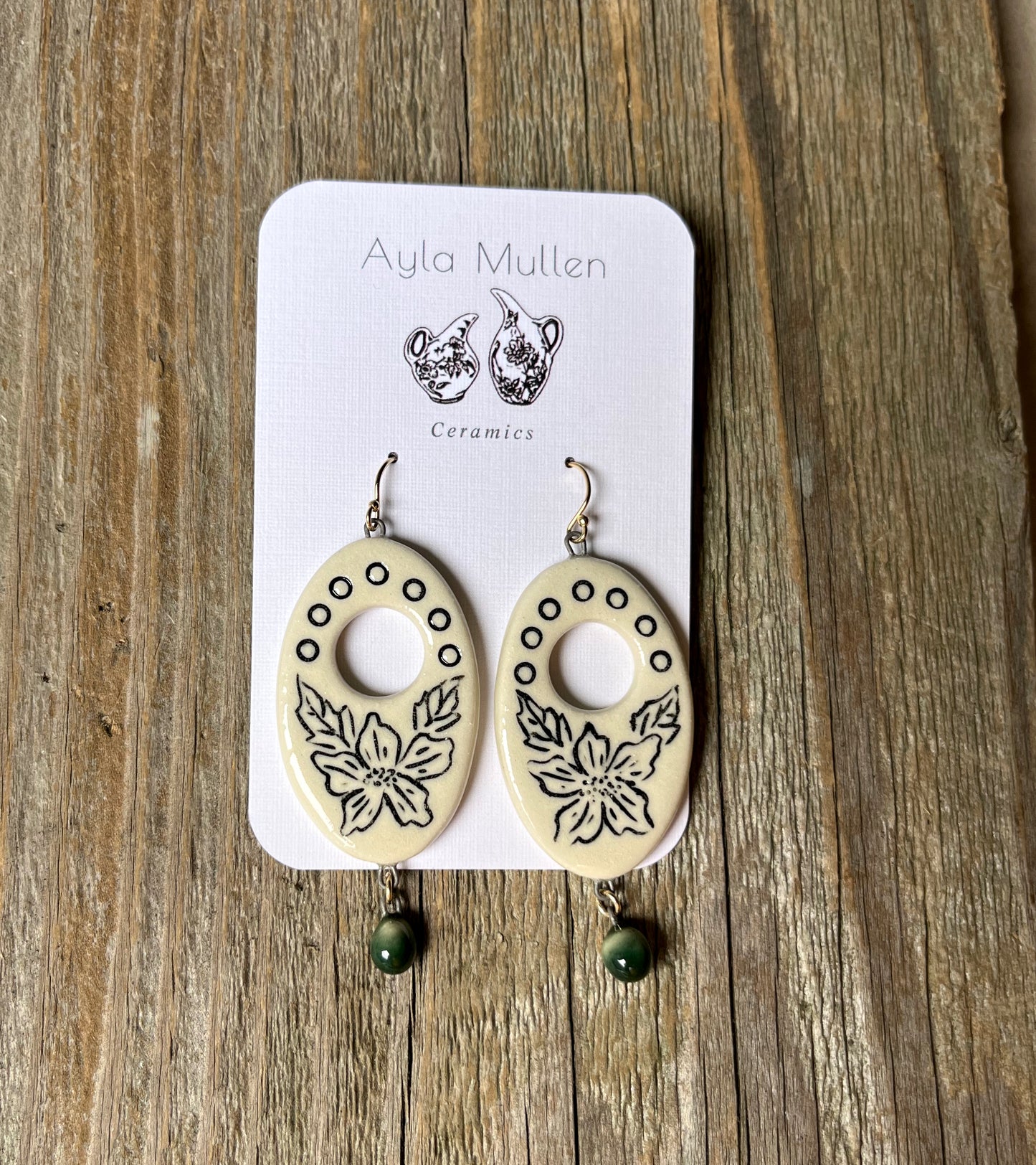 Oval Wild Rose Cutout Earrings