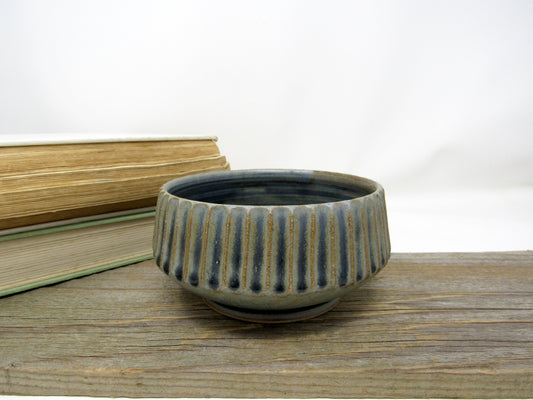 Fluted Cereal Bowl in Blue Gray #2