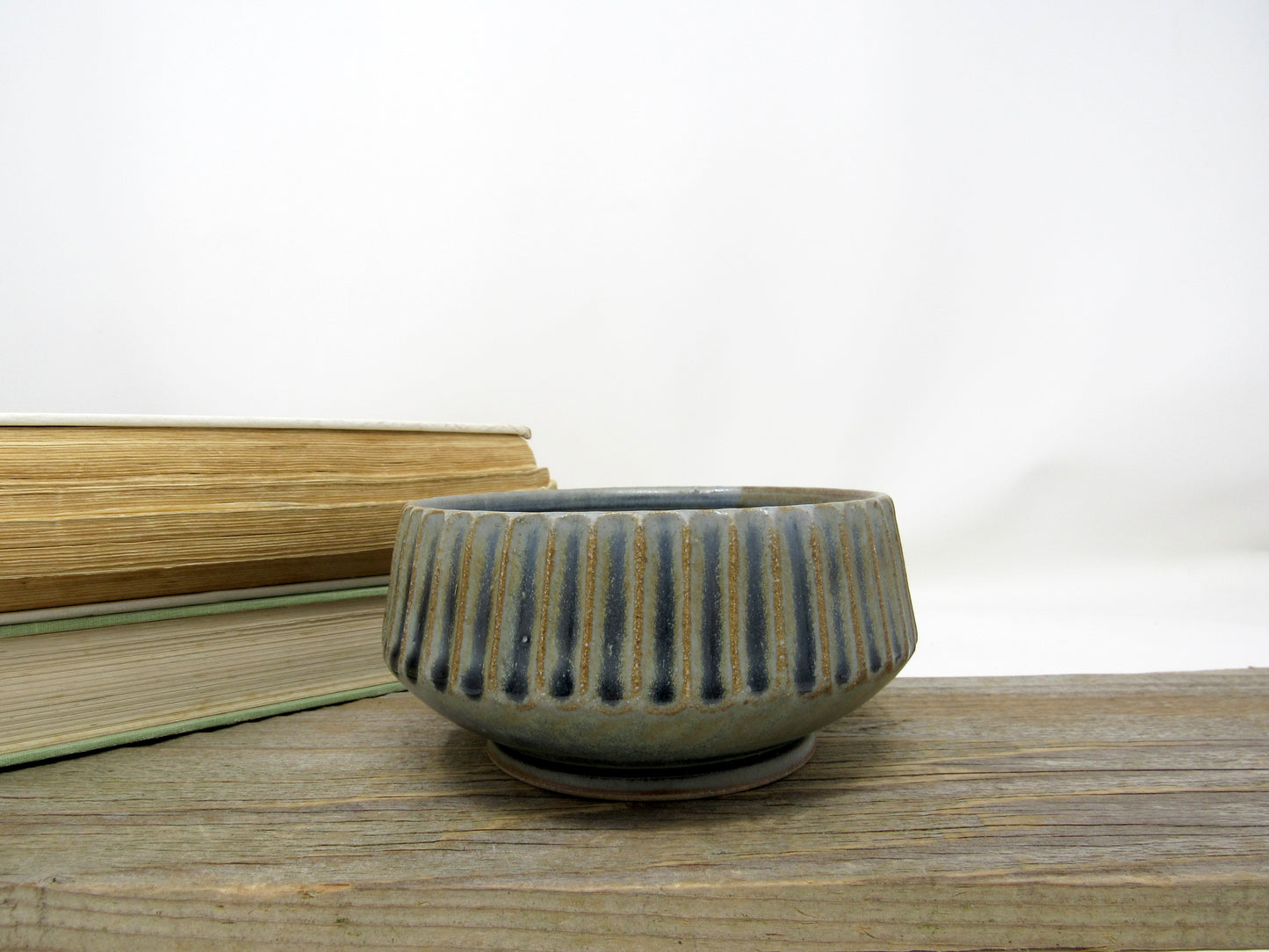 Fluted Cereal Bowl in Blue Gray #2