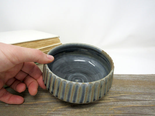Fluted Cereal Bowl in Blue Gray #1