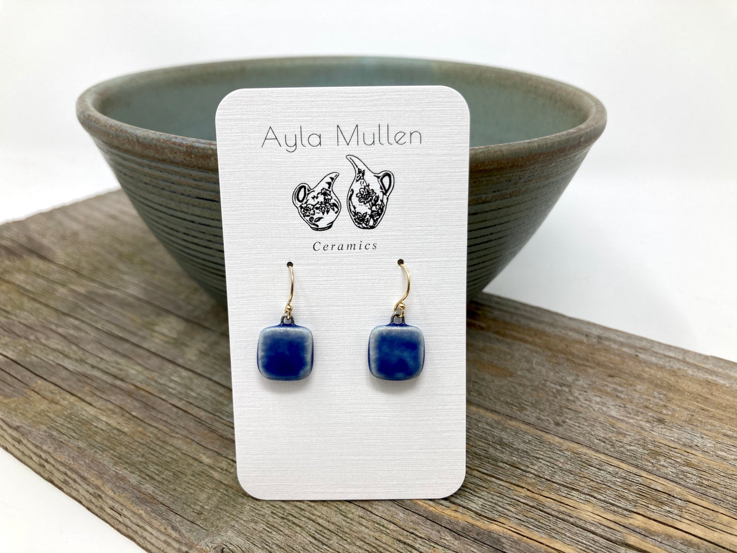 Square Blue Earrings