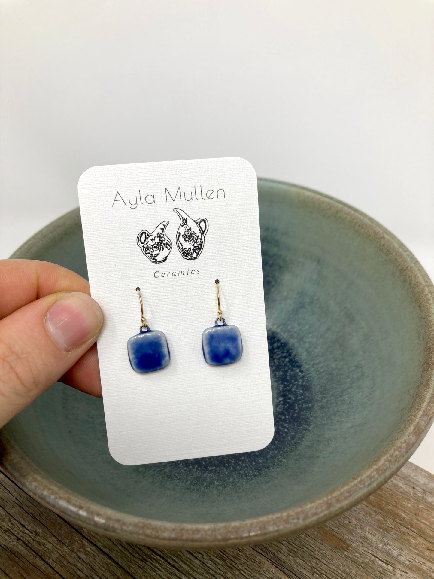 Square Blue Earrings