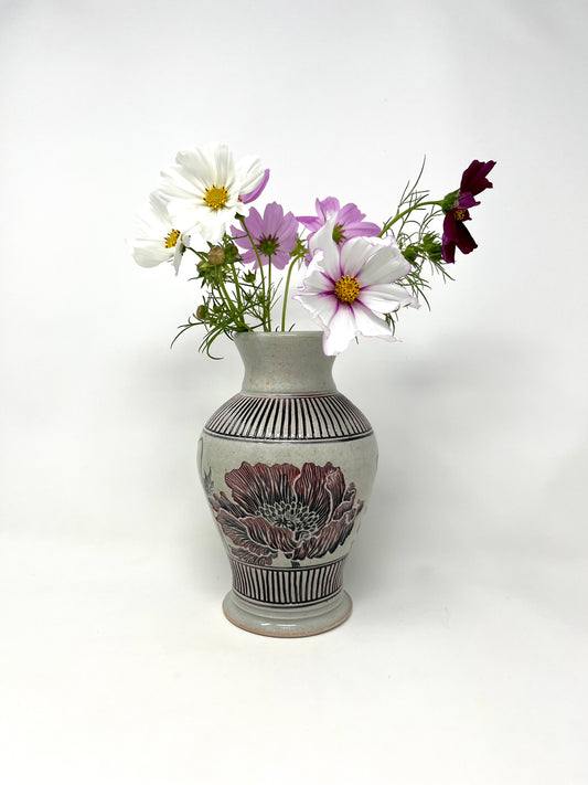 Carved Poppy Vase #1