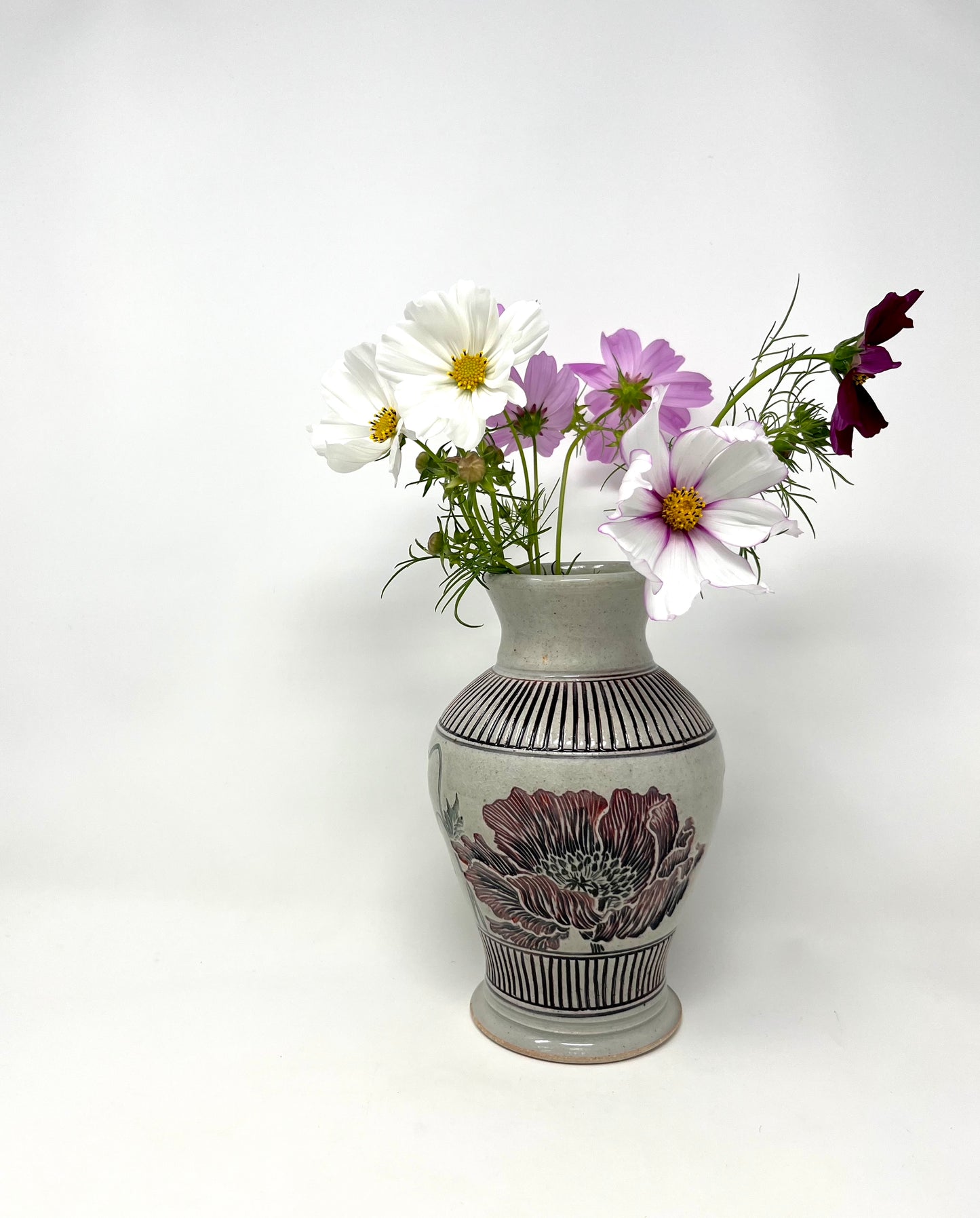 Carved Poppy Vase #1
