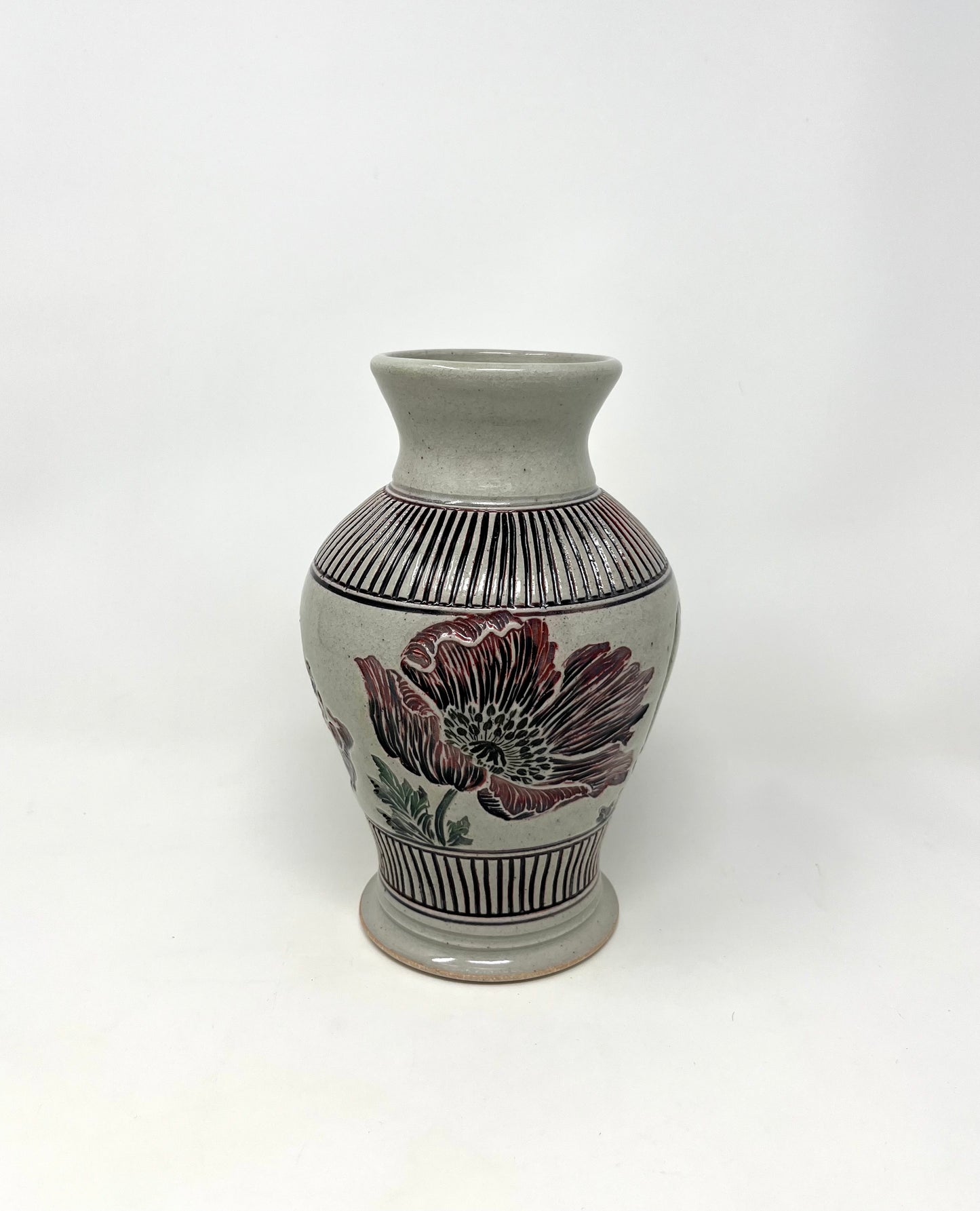 Carved Poppy Vase #1