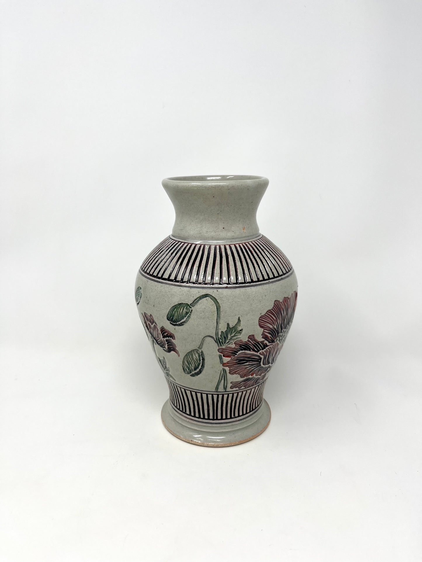 Carved Poppy Vase #1