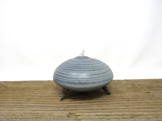 Spiral Oil Candle #2 in Slate Blue