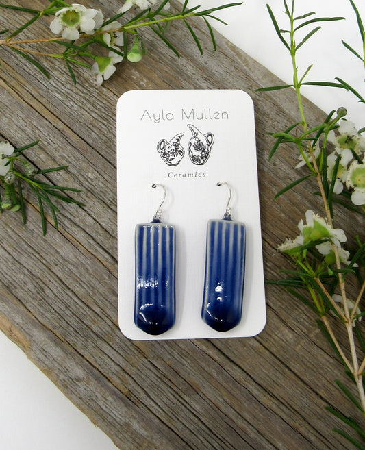 Rectangular Cobalt Earrings