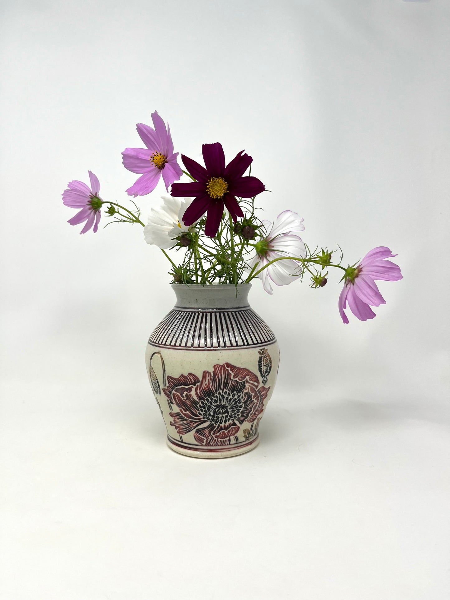 Carved Poppy Vase #3