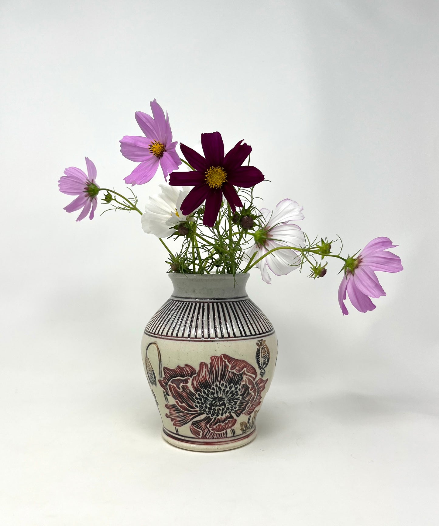 Carved Poppy Vase #3