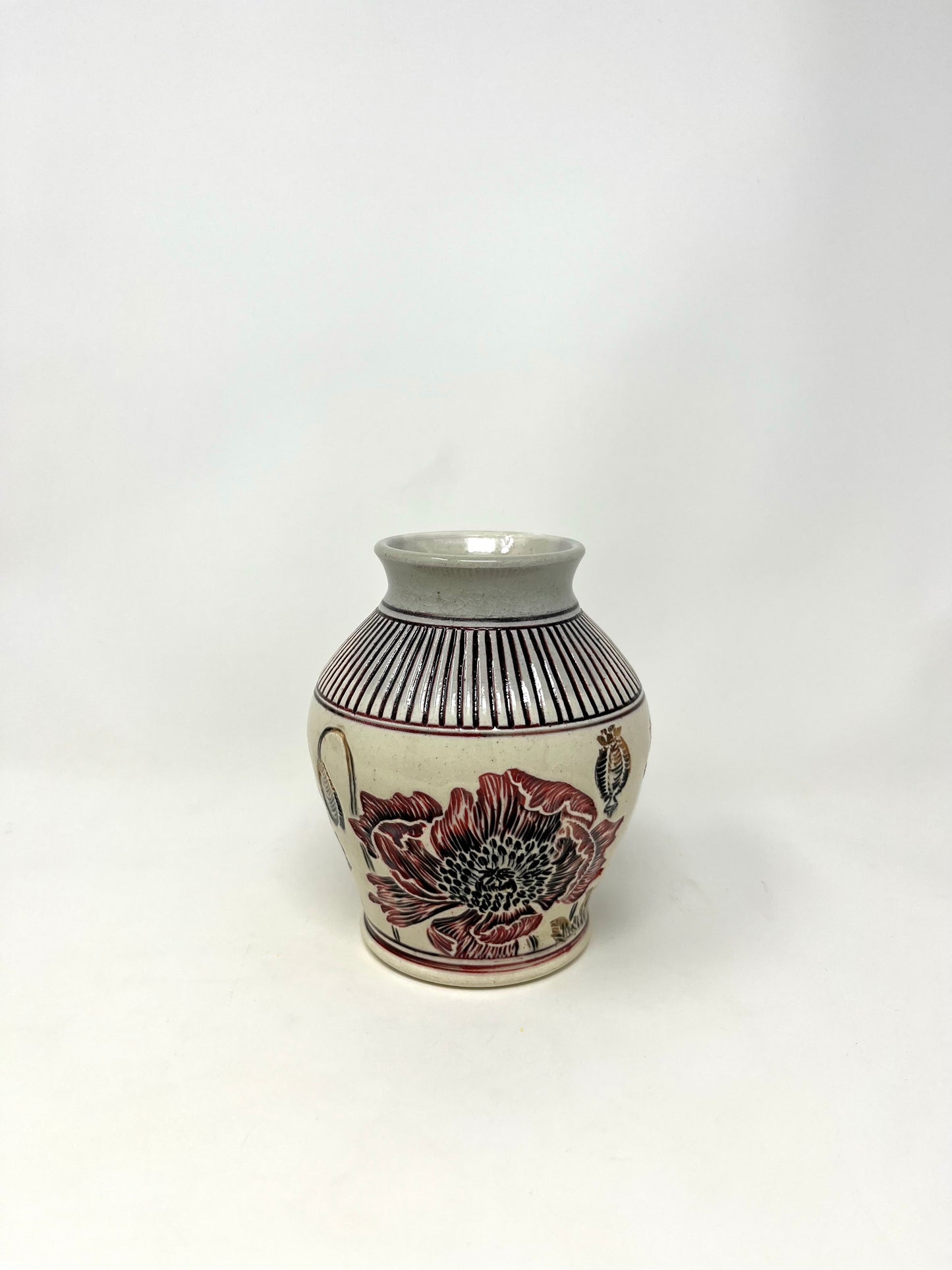 Carved Poppy Vase #3