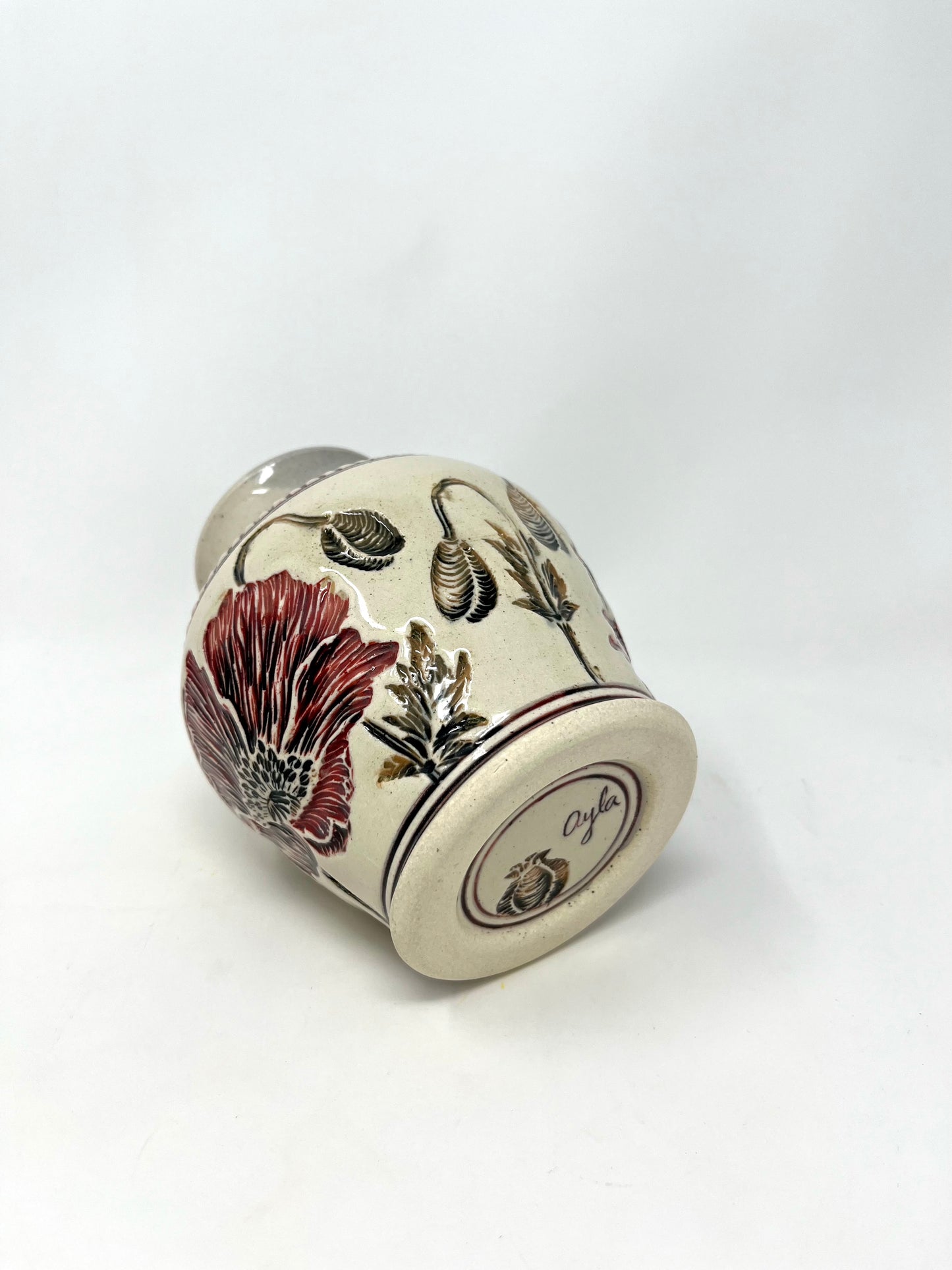 Carved Poppy Vase #3