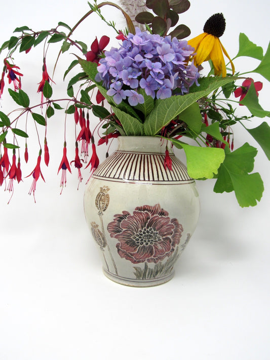 Carved Poppy Vase #2