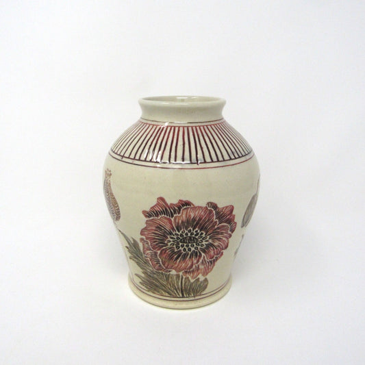 Carved Poppy Vase #1