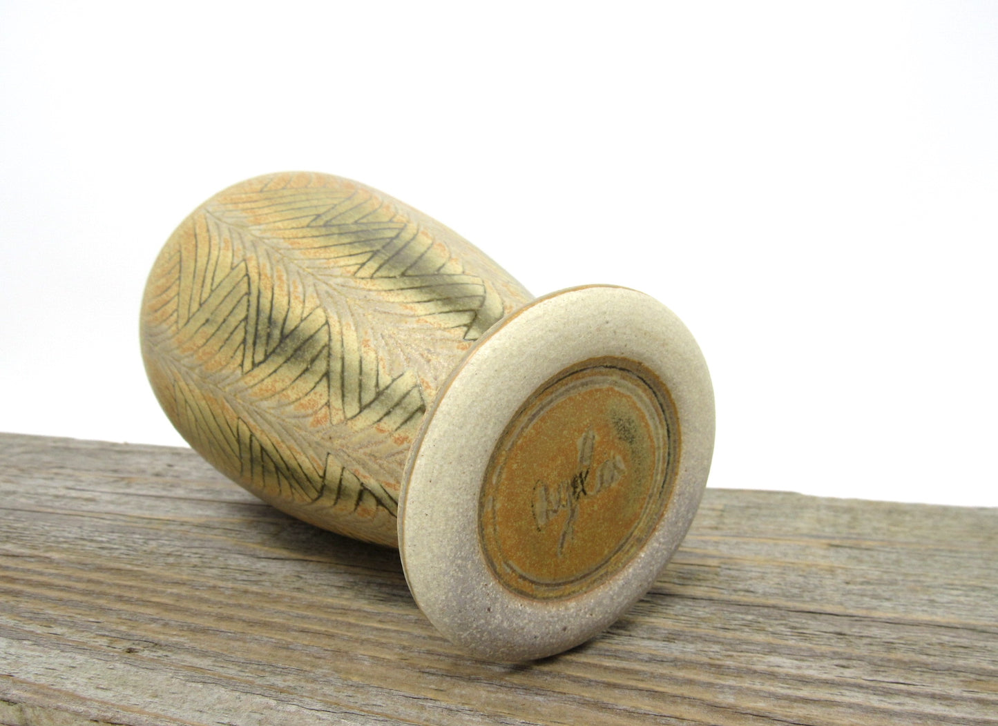 Cocktail Cup with Herringbone Pattern in Goldenrod