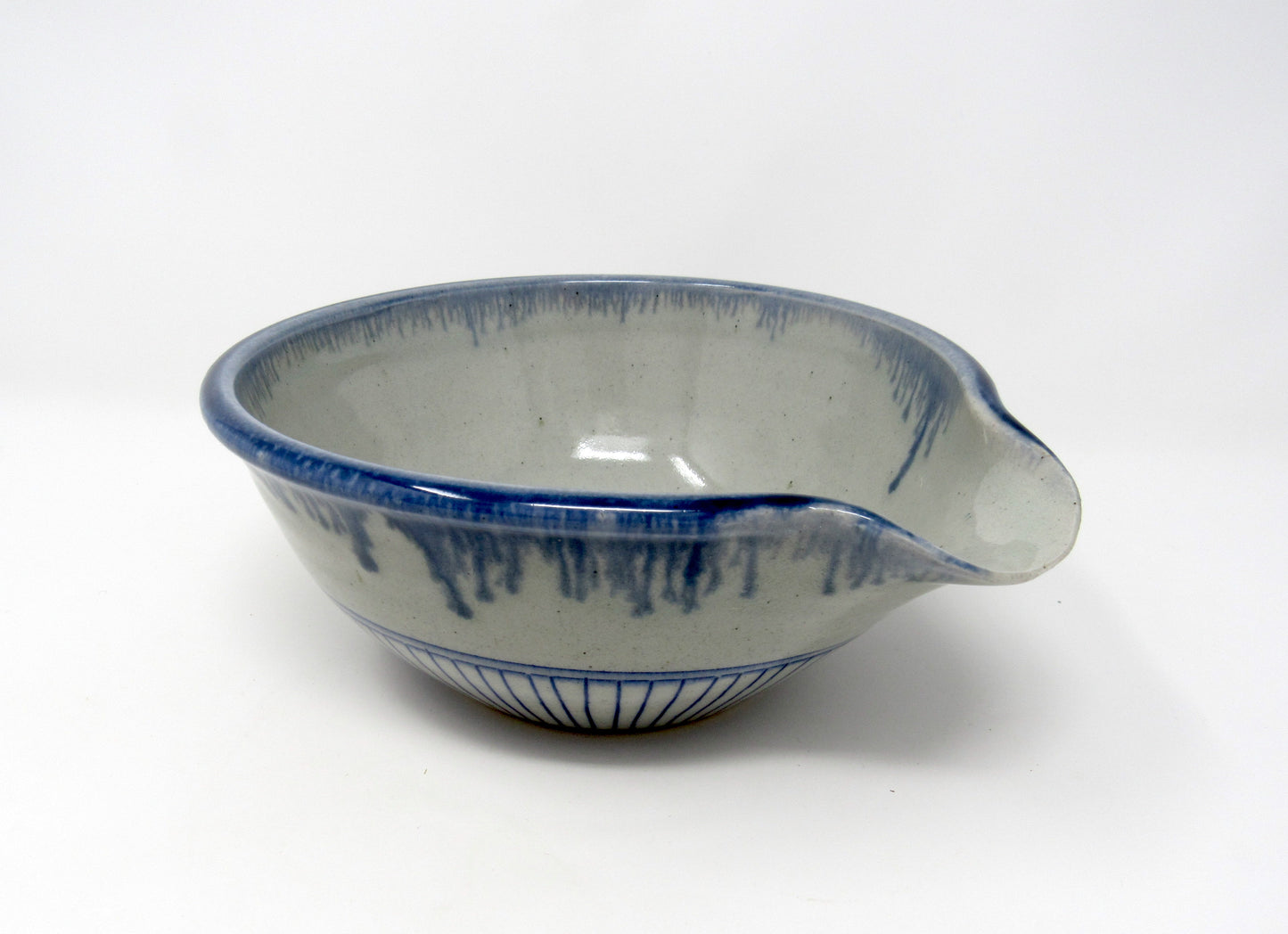 Small Vertical Striped Batter Bowl in Blue