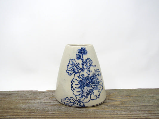 Oval Hollyhock Flower Vase