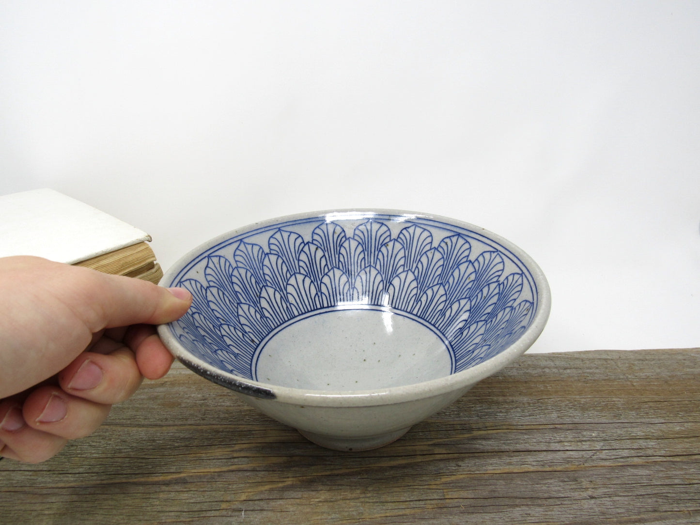 Art Deco Arches Ramen Bowl #1 in Blue and Gray