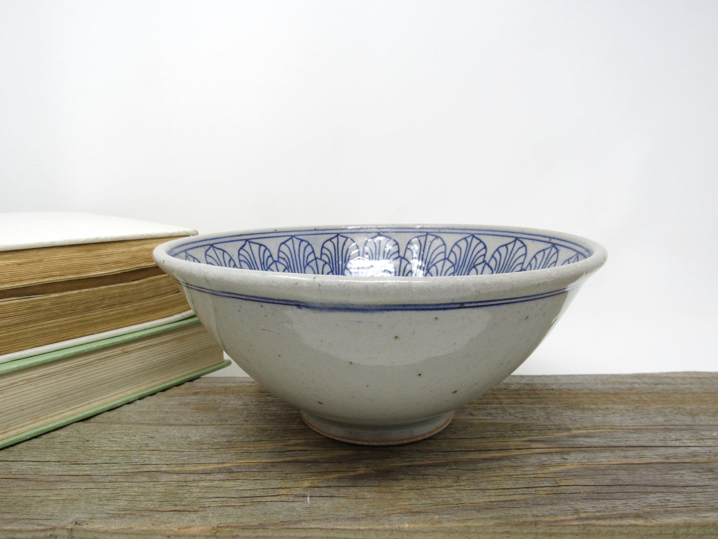 Art Deco Arches Ramen Bowl #1 in Blue and Gray