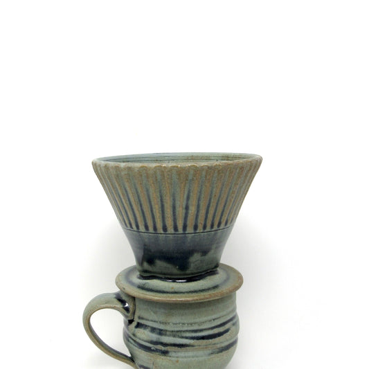 Fluted Pourover Coffee Cone in Blue Ridge