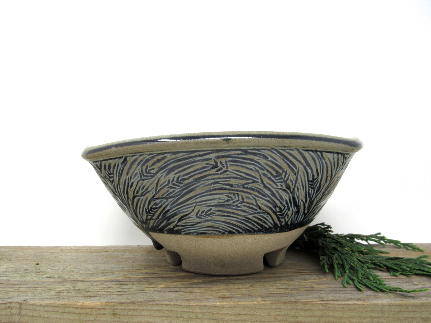 Squared, Carved Serving Bowl in Blue Ridge **slightly discounted**